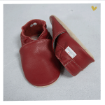 Zapato baBice barefoot de piel con suela blanda Granate - Imagen 2