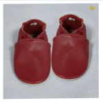 Zapato baBice barefoot de piel con suela blanda Granate