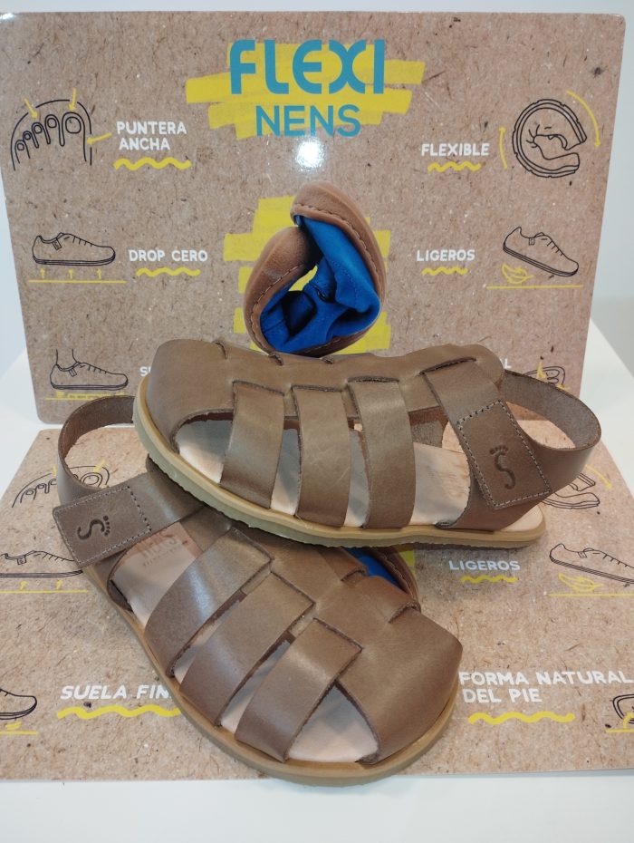 Calzado barefoot Sandalia Flexi Nens 180 Sport Taupe T 30 - Imagen 2