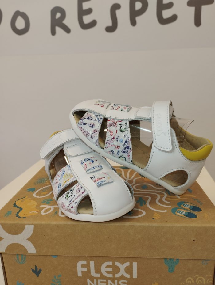 Calzado barefoot Sandalia Flexi Nens 240 Salvaje Sandy Blanco Amarillo - Imagen 3