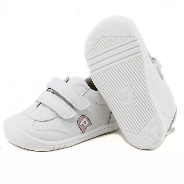 Deportiva Respetuosa Piruflex Vegana Blanca Combinada con Rosa - Imagen 5