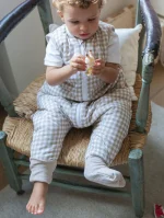 PIJAMA MANTA CON CALCETINES ANTIDESLIZANTES-TOG 2.5-VICHY BEIGE - Imagen 3