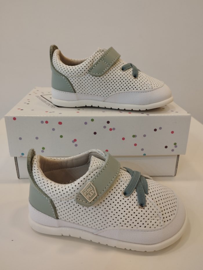 Piruflex Deportiva Microfibra Perforada Blanca y Verde PF380-5 - Imagen 4