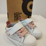 Deportiva respetuosa de primeros pasos Old Soles 0083RT Baby Mesh Blanca y rosa