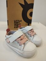 Deportiva respetuosa de primeros pasos Old Soles 0083RT Baby Mesh Blanca y rosa