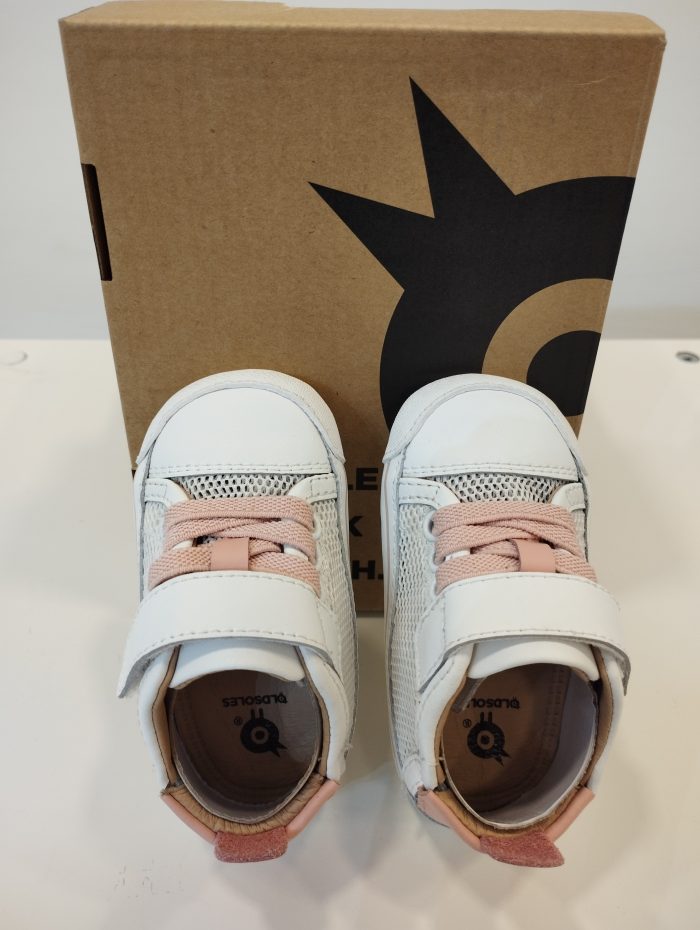 Deportiva respetuosa de primeros pasos Old Soles 0083RT Baby Mesh Blanca y rosa - Imagen 4
