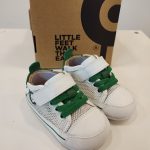 Deportiva respetuosa de primeros pasos Old Soles 0083RT Baby Mesh Blanca y verde