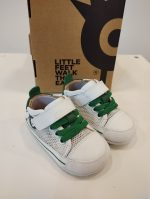 Deportiva respetuosa de primeros pasos Old Soles 0083RT Baby Mesh Blanca y verde