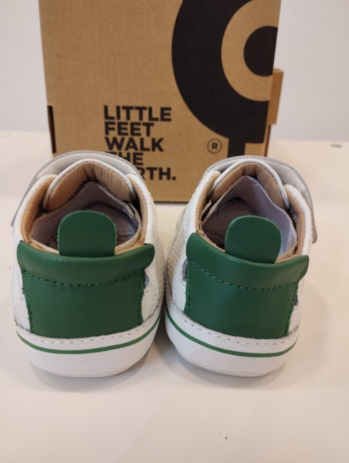 Deportiva respetuosa de primeros pasos Old Soles 0083RT Baby Mesh Blanca y verde - Imagen 3