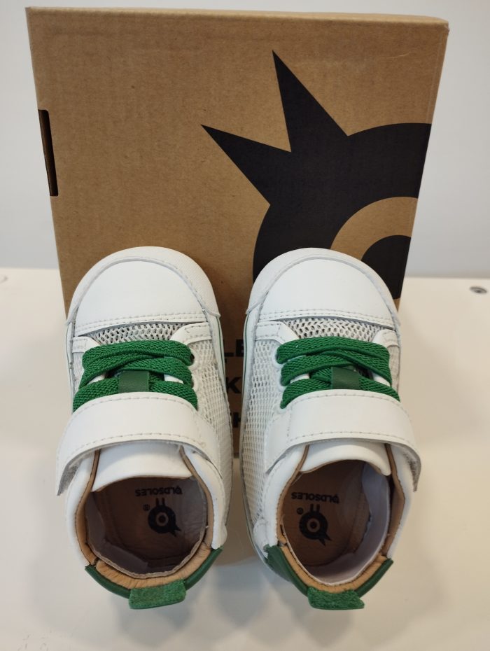 Deportiva respetuosa de primeros pasos Old Soles 0083RT Baby Mesh Blanca y verde - Imagen 4
