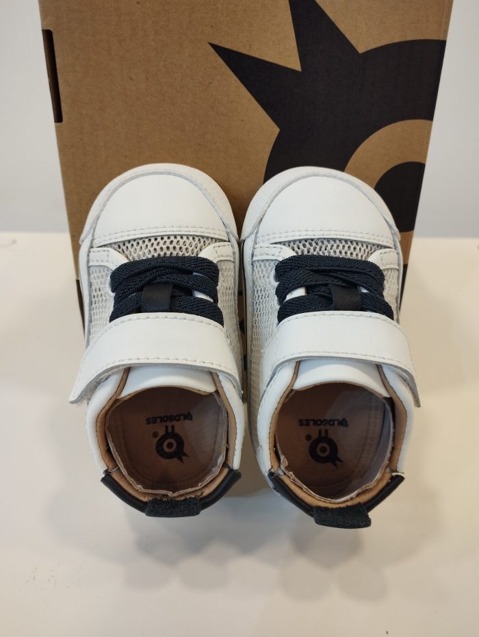 Deportiva respetuosa de primeros pasos Old Soles 0083RT Baby Mesh Blanca y azul - Imagen 4
