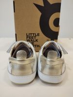 Deportiva respetuosa de primeros pasos Old Soles 0082RT Baby Splash Blanca y dorada - Imagen 2