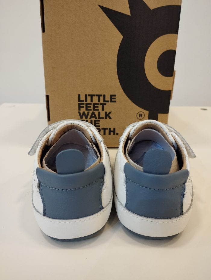Deportiva respetuosa de primeros pasos Old Soles 0082RT Baby Splash Blanca y azul - Imagen 2
