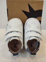 Deportiva respetuosa de primeros pasos Old Soles 0082RT Baby Splash Blanca y azul - Imagen 3