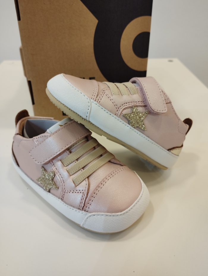 Deportiva respetuosa de primeros pasos Old Soles 0085RT Rosa y dorado - Imagen 2