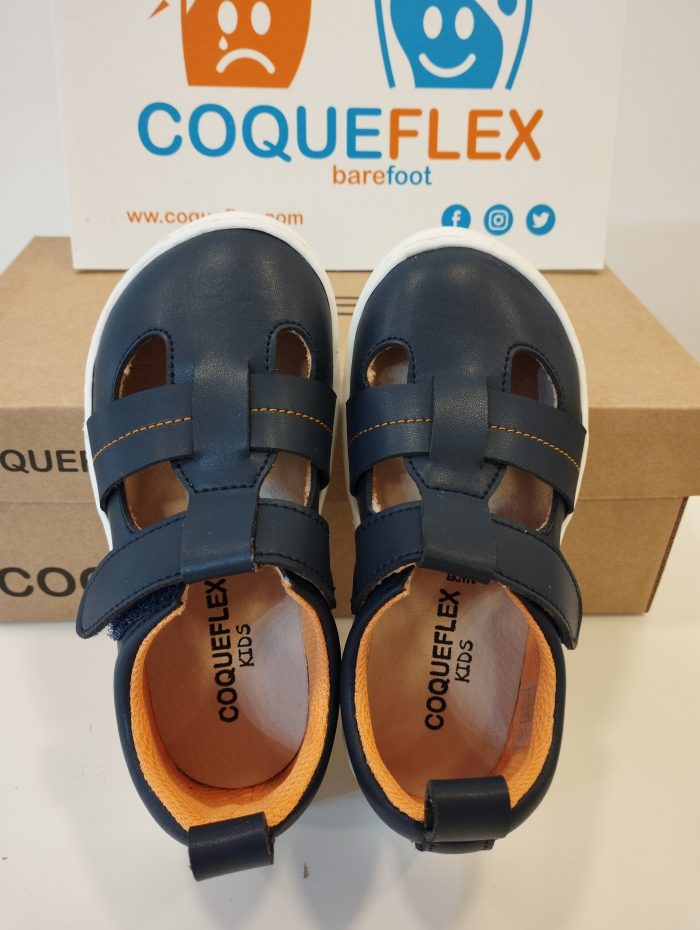 Sandalia Respetuosa Coqueflex Kids Microfibra Navy-Orange 15221 - Imagen 2