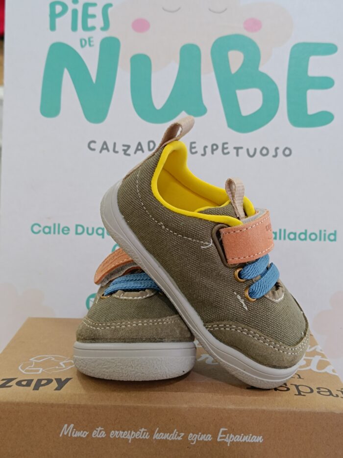 Deportivas lonas zapyFlex Miro/Kaki/Teronja - Imagen 3