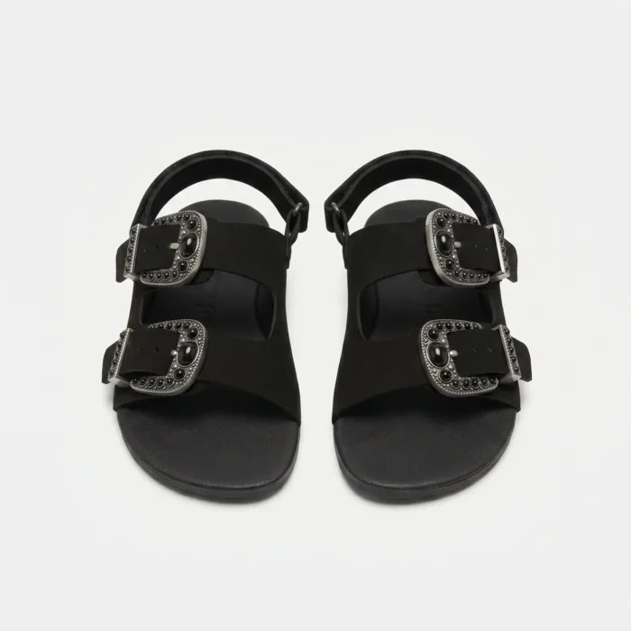 Sandalias Respetuosas CoqueFlex 1569 Cow Suede Negro - Imagen 2
