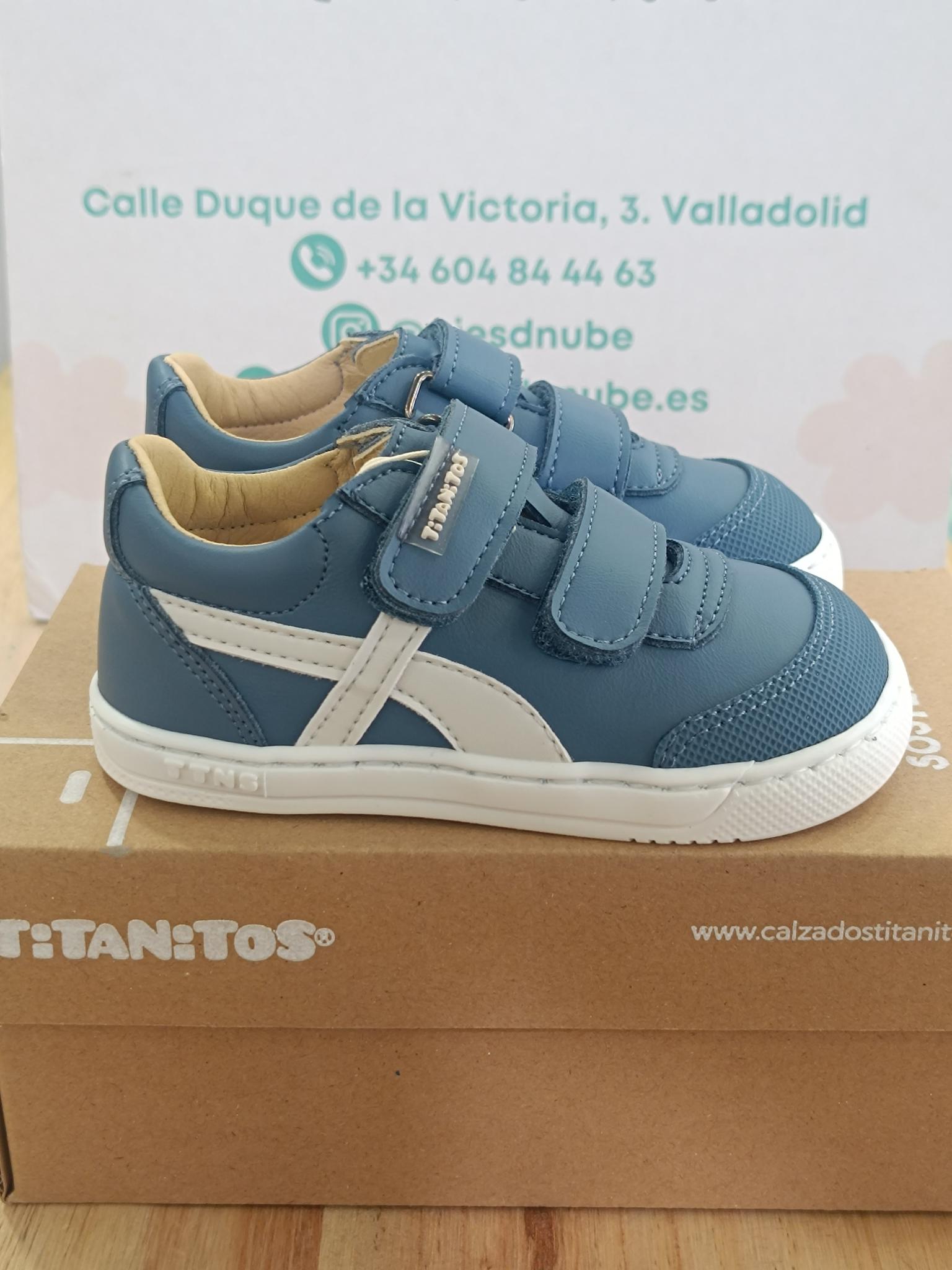 1000109035 Deportivo barefoot piel lavableTitanitos CRB540 Diego Azul - Imagen 1