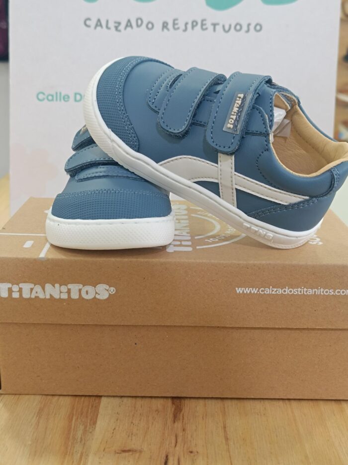 Deportivo barefoot piel lavableTitanitos CRB540 Diego Azul - Imagen 2
