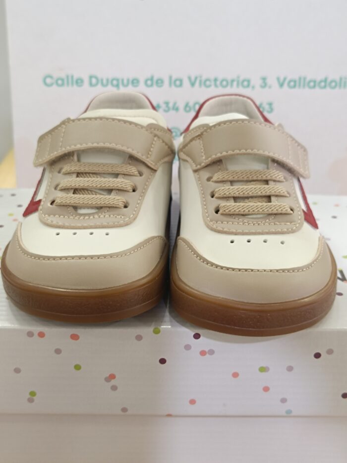 Zapatillas Deportivas Barefoot Veganas Micro Crudo/Granate 5014-1 - Imagen 2
