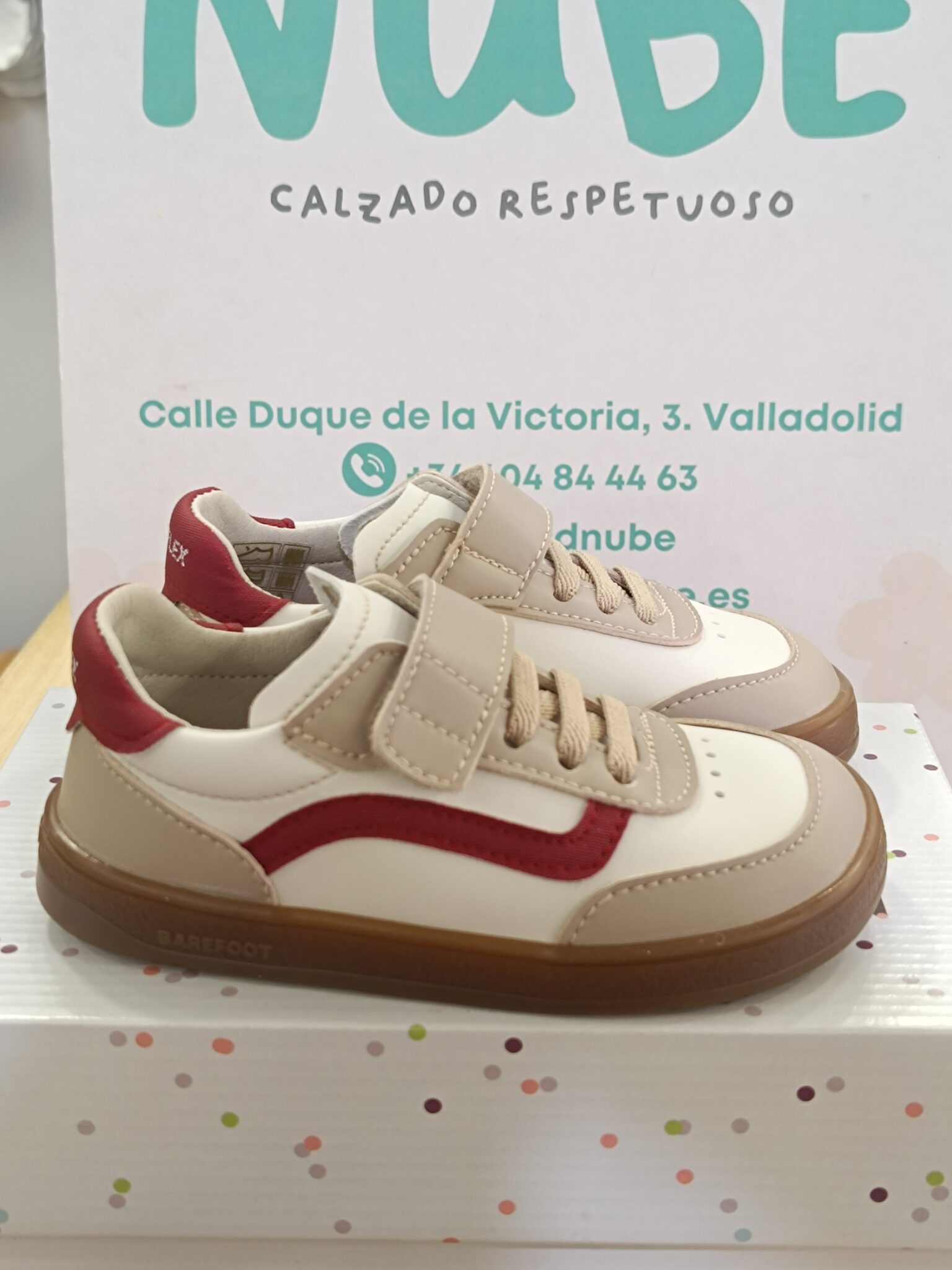 1000111362 Zapatillas Deportivas Barefoot Veganas Micro Crudo/Granate 5014-1 - Imagen 1
