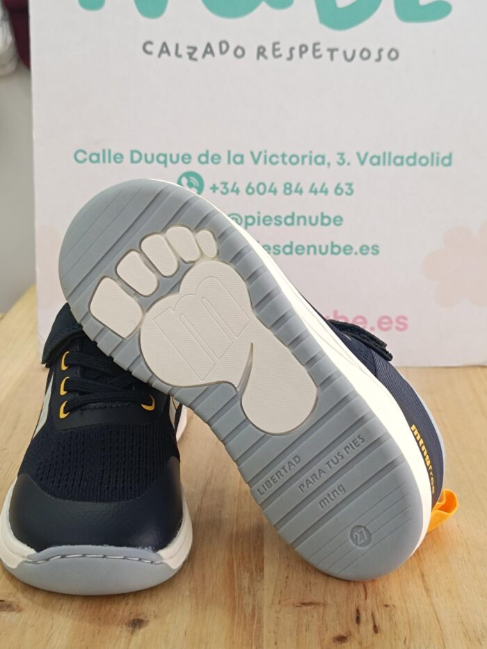 Deportivas Barefoot Mustang Free Marino/Naranja Ref: 49019-C60640 - Imagen 3