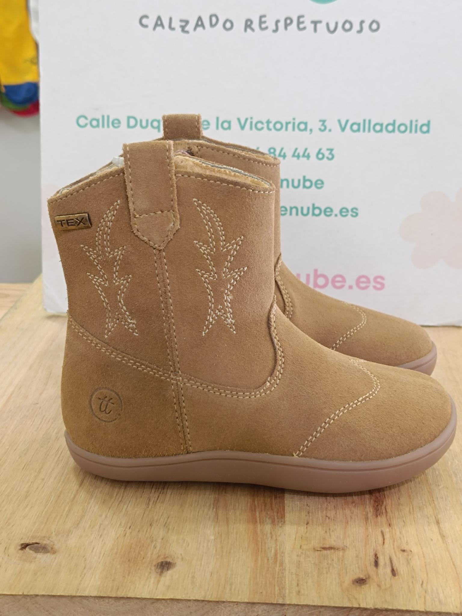 1000121458 Bota Piel Menbrana Waterproof Camel Detalles - Imagen 1